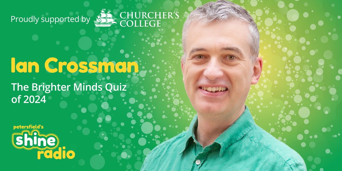 You're in good company with Shine Radio tonight. It's quiz time from 9pm with Ian Crossman including the midnight countdown and bells. Listen live at shineradio.uk or ask your smart speaker to 'play Petersfield's Shine Radio'.