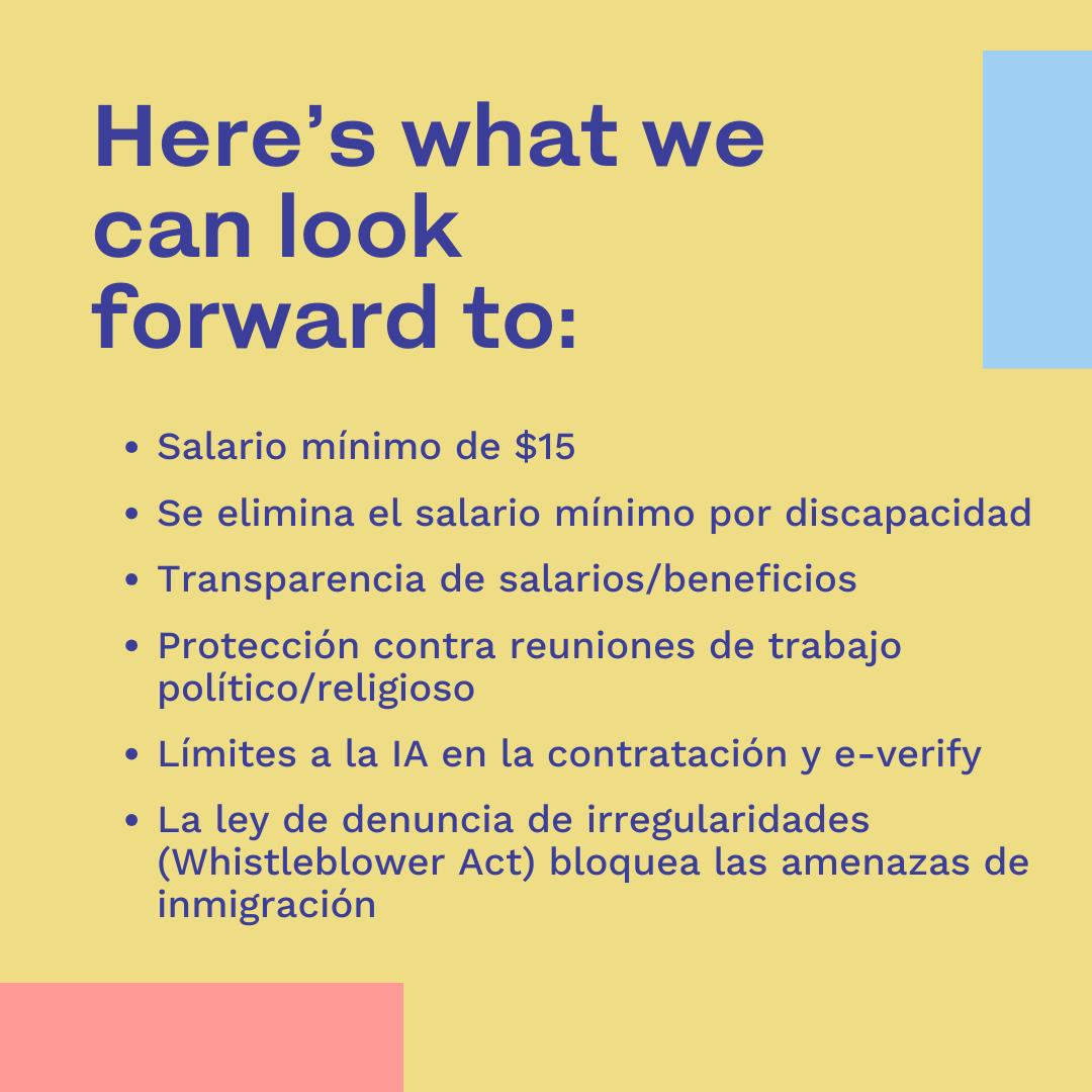 RaiseTheFloor's tweet photo. 2025 is here— so are new worker protections in IL👇️
-$15 minimum wage
- Subminimum wage for disabilities eliminated
-Salary/benefit transparency
-Protection from political/religious work meetings
-Limits on AI in hiring &amp; e-verify
- Whistleblower Act blocks immigration threats https://t.co/9e3E0IBPI5