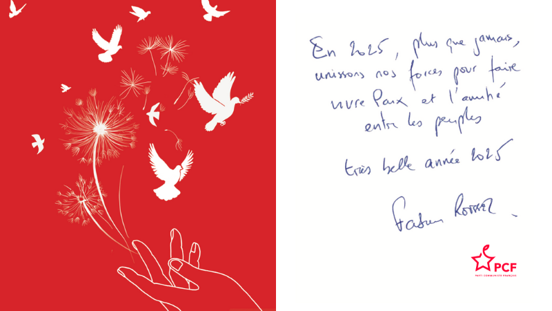 Pour la Paix, pour l’emploi, pour le climat, pour la démocratie. partout en France aux côtés de celles et ceux qui luttent et ne se résignent pas, en 2025, les communistes seront toujours là ! Avec vous pour construire les Jours heureux !
#BonneAnnée2025