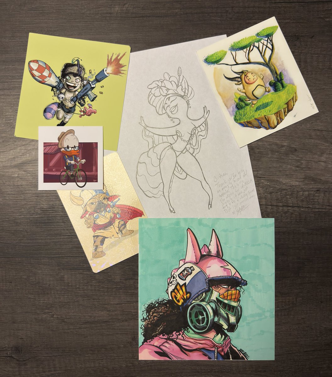 The best way to end 2024 is finding a package from <a href="/foursixsix/">F◎ursixsix</a> with the original sketch of the first 1/1 art (La Criolla) I collected from him, the hand painted version of my custom 466 Chad pfp and some other goodies