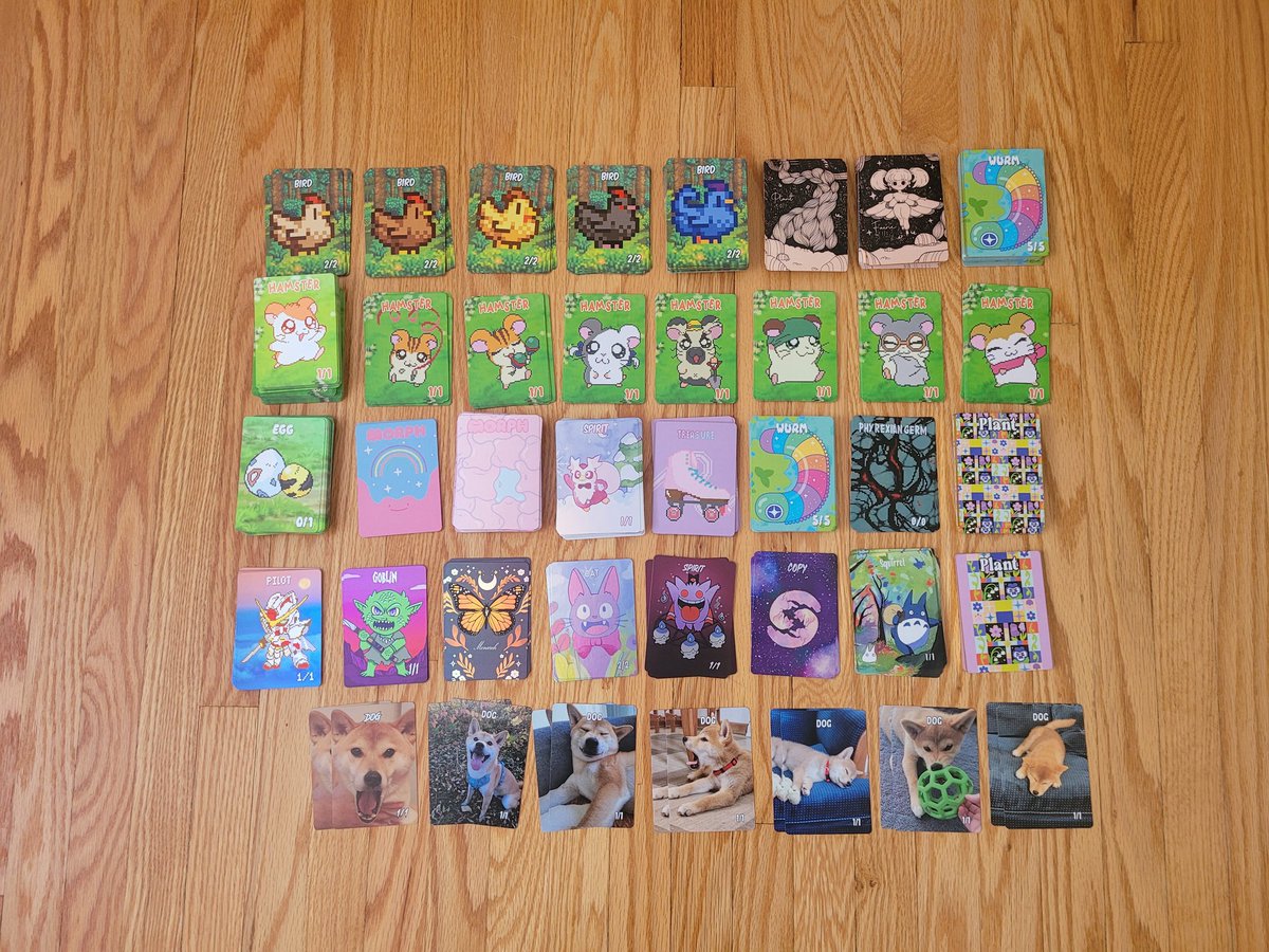 Theyre here theyre here theyre here lol i'm so excited 😍 some of these are just restocks but there's also some new stuff and some patreon exclusives. Plus the crayon tokens for my yoshimaru deck 🤣