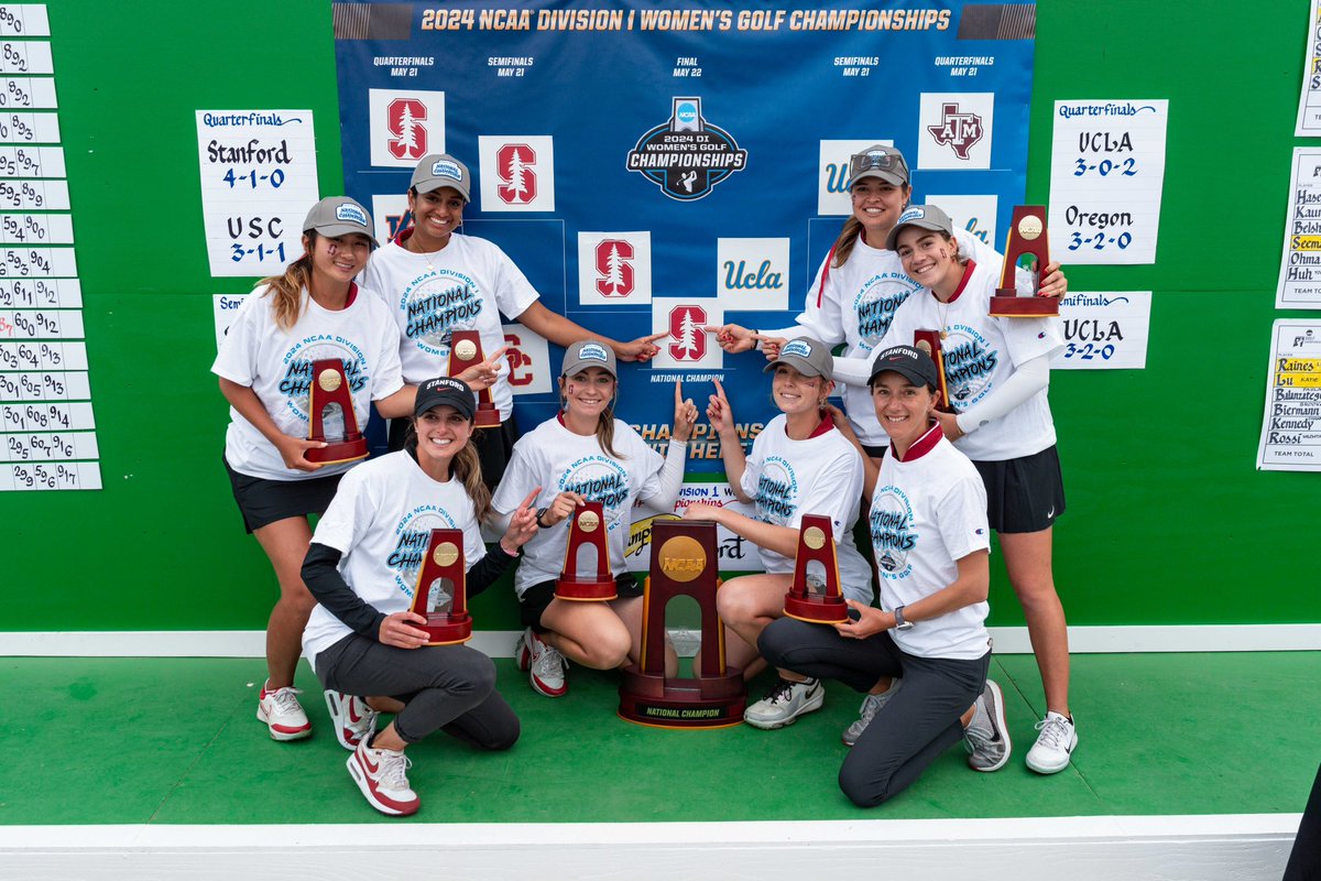 StanfordWGolf's tweet photo. There wasn’t much doubt about what our top moment from 2024 was, right? 🏆🏆🏆

Happy New Year from the 2024 National Champions! 🎉

#GoStanford https://t.co/DDK9a5E7Yh