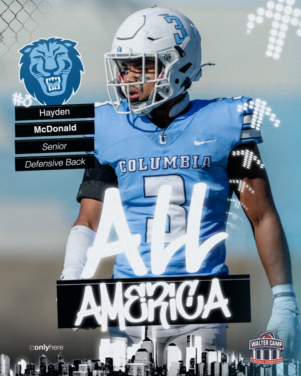 Columbia Football (@culionsfb) on Twitter photo πΌππππππ βοΈ
<a href="/hmcdonald21/">Hayden McDonald</a> adds <a href="/WalterCampFF/">Walter Camp Football</a> All-America honors to the resume!
π° bit.ly/3BHfQvw
F.I.G.H.T.
#RoarLionRoar π¦ // #OnlyHere π½ πΌππππππ βοΈ
<a href="/hmcdonald21/">Hayden McDonald</a> adds <a href="/WalterCampFF/">Walter Camp Football</a> All-America honors to the resume!
π° bit.ly/3BHfQvw
F.I.G.H.T.
#RoarLionRoar π¦ // #OnlyHere π½