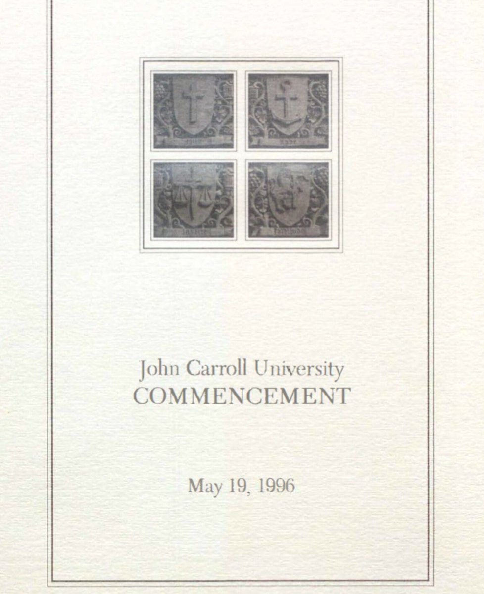 the_lib's tweet photo. We join our @johncarrollu and @JCUalumni community in mourning Charles F. Dolan ('52), innovator and namesake of the Dolan Center for Science and Technology. The Dolans spoke at JCU Commencement in 1996. Read the program from Carroll Collected at 👉 
https://t.co/lhw0zm8WWA https://t.co/d7EDNNQYBa
