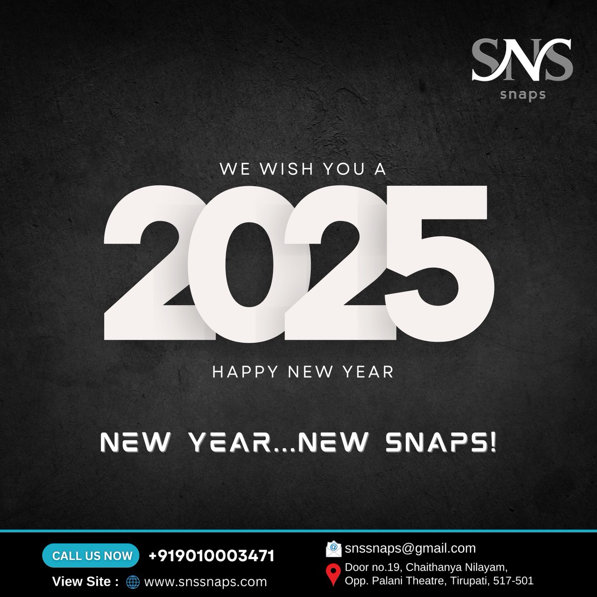 SNS_Snaps's tweet photo. Cheers to a fresh start and unforgettable memories in 𝟐𝟎𝟐𝟓! At 𝐒𝐍𝐒 𝐒𝐧𝐚𝐩𝐬, we’re here to capture every precious moment of the 𝐍𝐞𝐰 𝐘𝐞𝐚𝐫. Wishing you a year filled with beautiful memories and smiles that last a lifetime. 

𝐇𝐚𝐩𝐩𝐲 𝐍𝐞𝐰 𝐘𝐞𝐚𝐫! https://t.co/pz3cs1WyqV