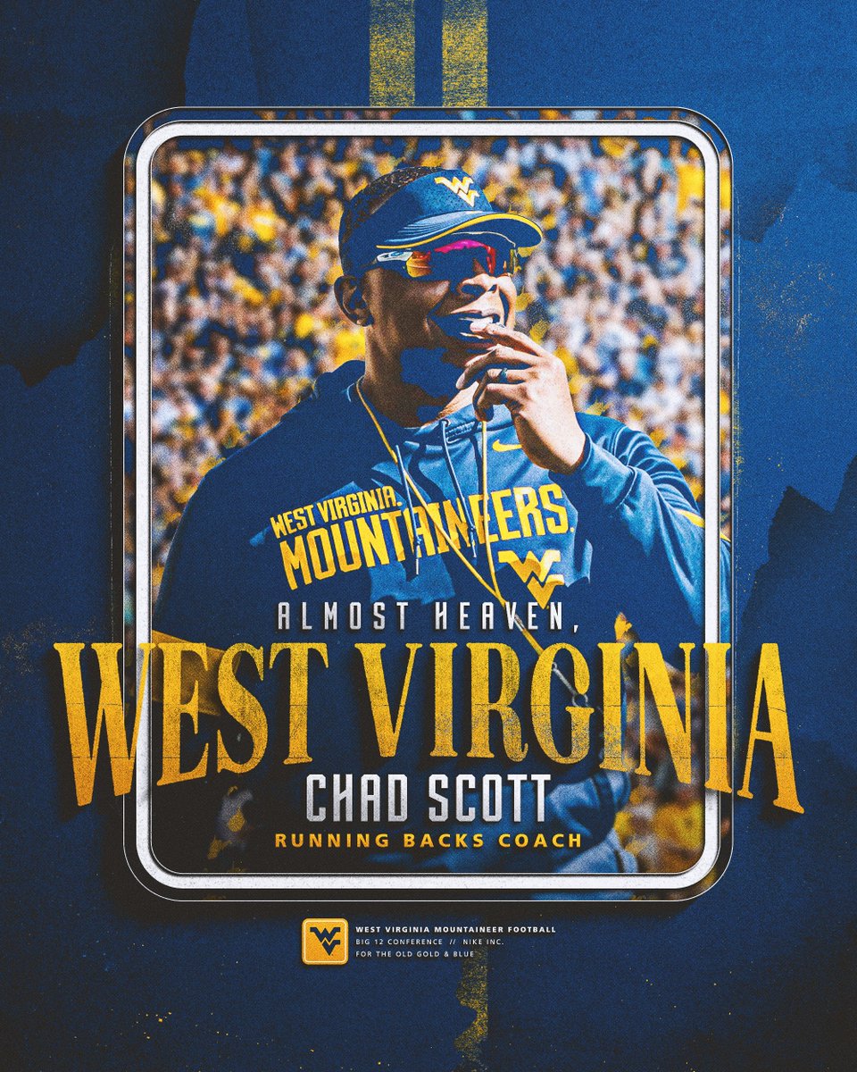 West Virginia Football (@wvufootball) on Twitter photo π’πππππππ: <a href="/CoachChadScott/">Chad Scott</a> is staying in Almost Heaven!
π tinyurl.com/25vgx8hv
#HailWV π’πππππππ: <a href="/CoachChadScott/">Chad Scott</a> is staying in Almost Heaven!
π tinyurl.com/25vgx8hv
#HailWV