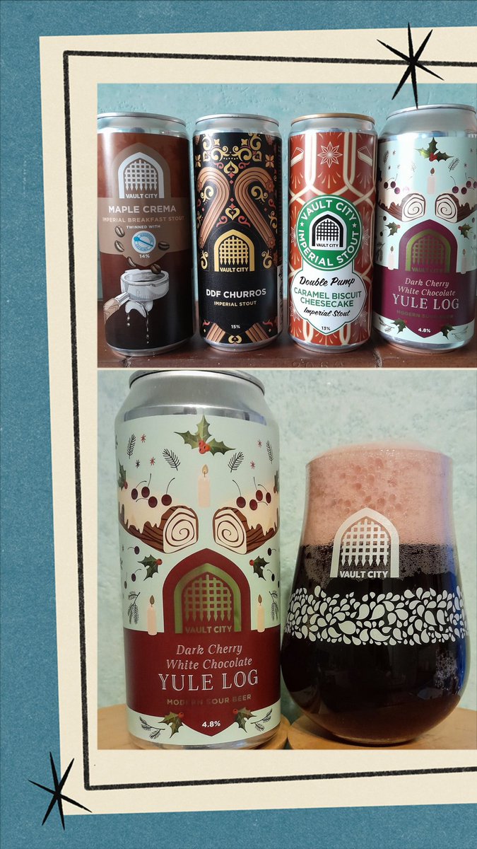 Tonight's line-up...
Plus, there might be a couple of surprise "celebrity" beers too ! 😉

And I'm kicking things off with the Cherry and Chocolate Yule Log, which is sweet, sour, and rather fruity....a bit like my good self ! 😁🤣