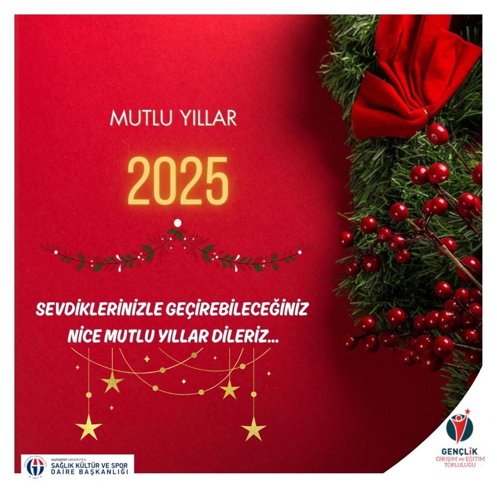 gegetgenclik's tweet photo. 2025 yılının; ülkemiz adına hep beraber büyük başarılara imza atarken, sevinçleri ve mutluluğu da paylaştığımız başarılarla dolu bir yıl olması dileğiyle.... 

🙌Mutlu Yıllar... https://t.co/2CvCxnh61S