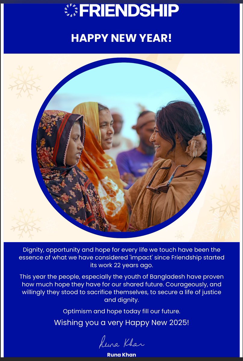 MarcStraussKahn's tweet image. Happy New Year from @friendship_ngo (providing educational & health services to 7 millions Bangladeshis and whose French Board I proudly belong to). “Dignity, opportunity and hope are the essence of what we consider 'impact'”. @runakhan_ed also in @GlobalDignity #WilliamLebedel