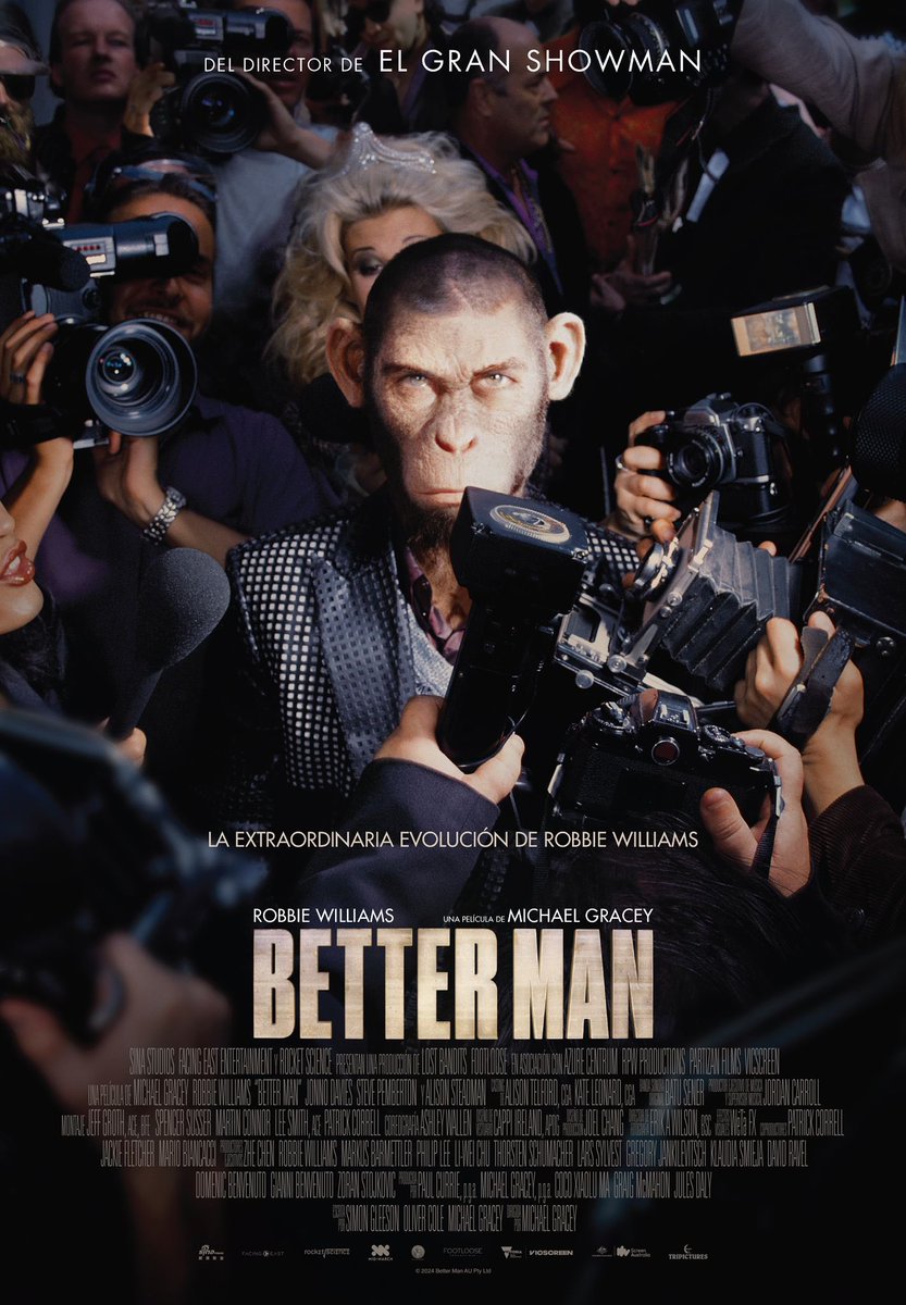 El año acaba felizmente con los cines llenos.
Y empieza con un fantástico musical que sorprende con una propuesta que combina la irreverencia con el respeto a los clásicos.
Tanto si creciste escuchando a Robbie Williams como si no, #BetterMan ofrece entretenimiento e ingenio para