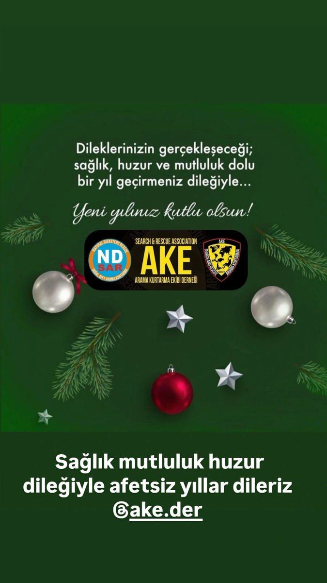 AFETSİZ, SAĞLIK, SIHHAT DOLU KEYİFLİ BİR YIL DİLERİZ... 💛🖤 
<a href="/AKE_DER/">AKE-DER</a> 
#YILBAŞI 
#SONDAKİKA