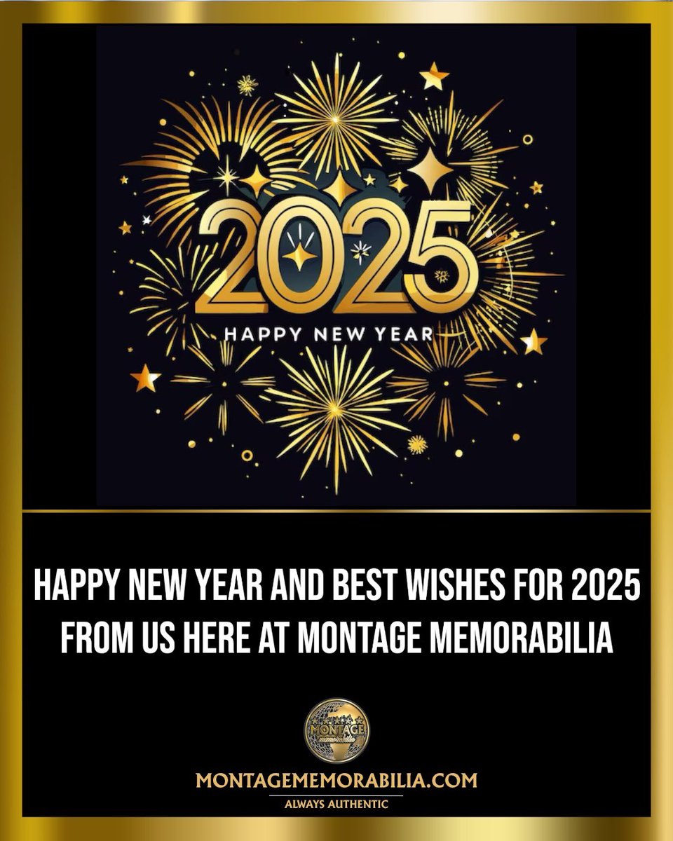 Happy New Year from us all here at Montage Memorabilia 🎇🌟

Hope everyone rounds in the year with loved ones and looks back at the year with fond memories.

Cherish time with loved ones and get locked in for a BIG 2025 💥 

All enquiries and post will resume from January 2nd
