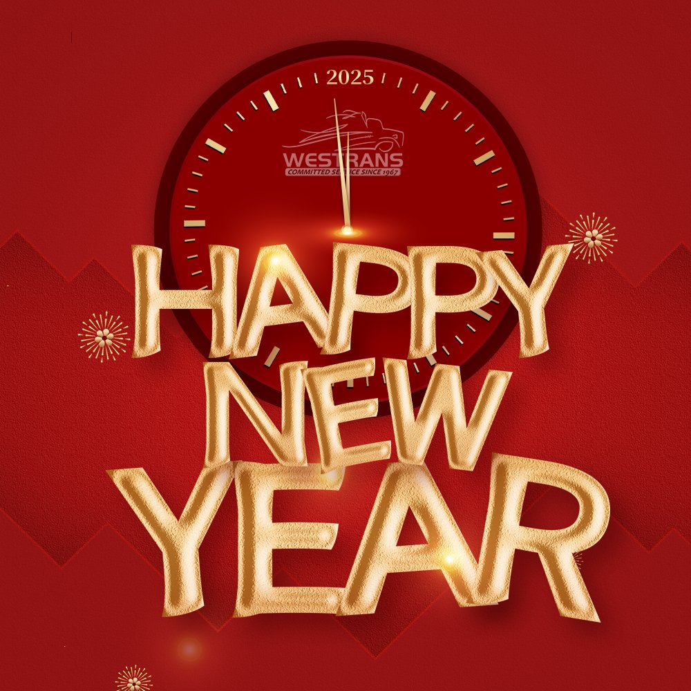 Happy New Year from all of us at Westrans! 
Friendly reminder: We will be closed on January 1st, 2025, but our Emergency 24/7 Parts Assistance will remain available at 204-941-9819.Wishing you and your loved ones health, happiness, and prosperity in 2025.