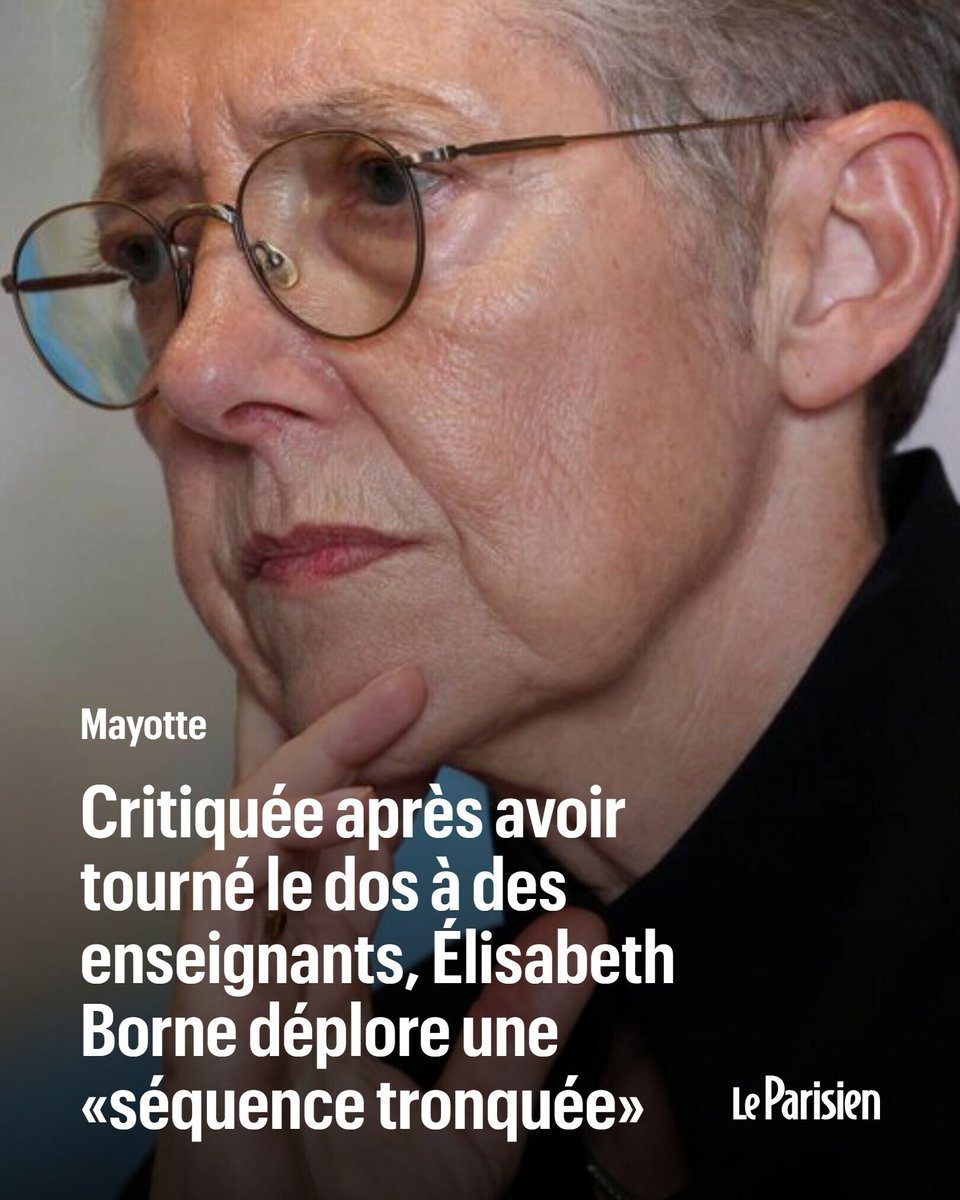 Après avoir été interpellée par des professeurs en plein désarroi lors de son déplacement à Mayotte, Élisabeth Borne a essuyé de nombreuses critiques quant à sa réaction.

La ministre de l'Education nationale déplore une «séquence tronquée»
➡️ l.leparisien.fr/Ec2w