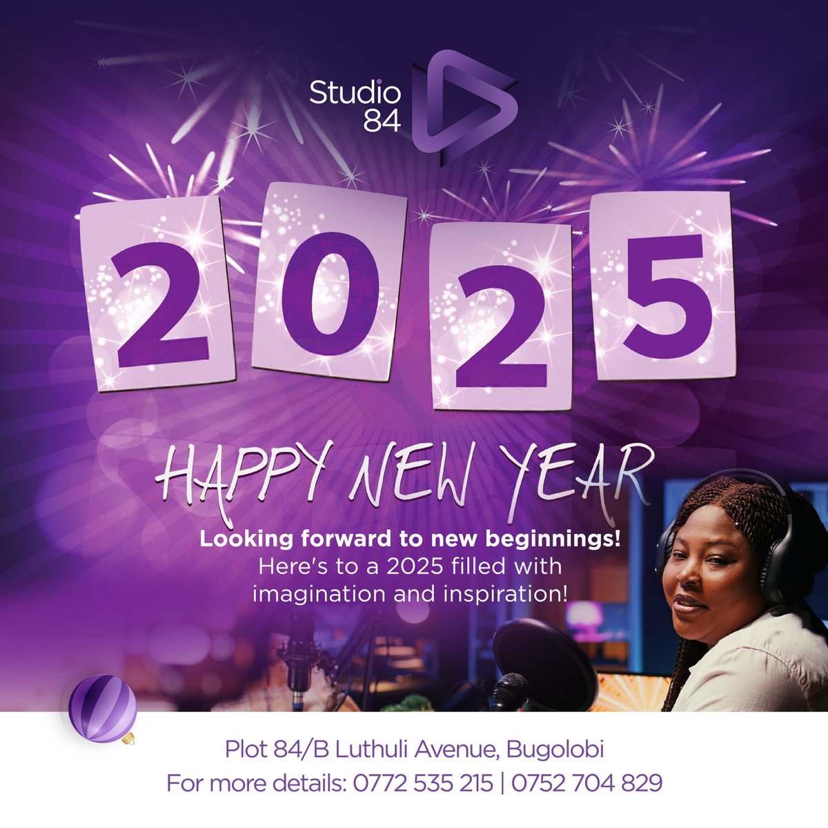 ✨🎤🎧 At Studio84, we’re excited for another year of bringing voices to life and sharing powerful stories. 📚🎙️ Let’s make 2025 unforgettable together! 🙌💜

#Happy2025 #HappyNewYear #CreativityUnleashed #Storytelling2025 #PodcastPower #NewYearNewStories #Studio84Vibes