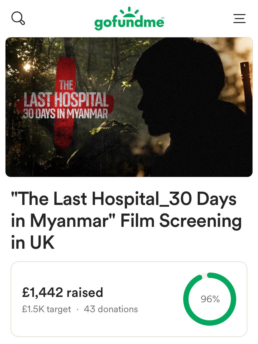 meemalee's tweet image. The hospital fundraiser I donated to ends TODAY, and they are SO close to their (modest) goal, so please share or donate if you can, thank you!

gofund.me/fe08073f

#WhatsHappeningInMyanmar
