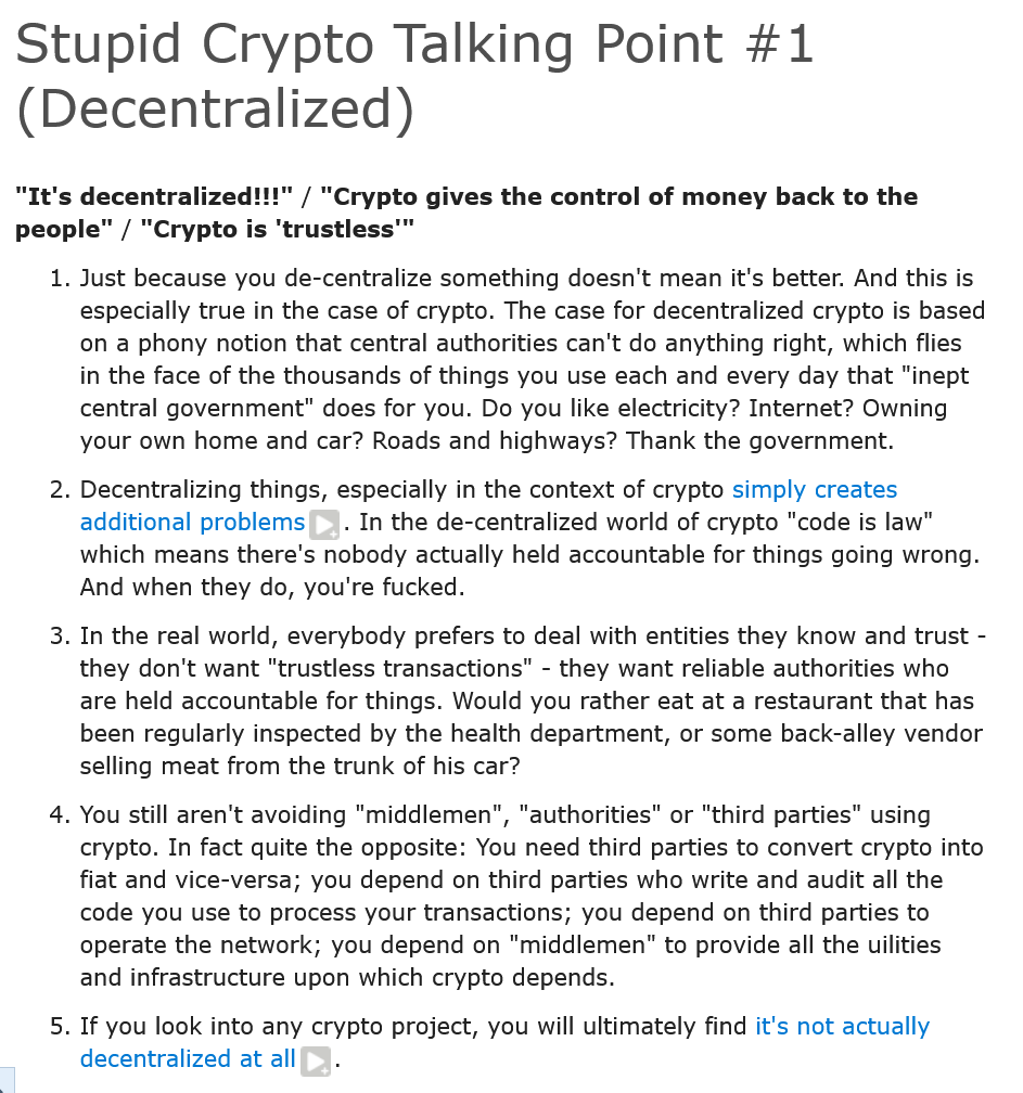 AmScream's tweet photo. Does #decentralization really make sense? Let's go over "Stupid #Crypto Talking Points"

https://t.co/tp1TN3539m

#bitcoin #btc #blockchain #tech #fintech #investing #money #finance #fire #cryptocurrency #factchecking #wisdom #cryptoReality https://t.co/cOOaph5NYy
