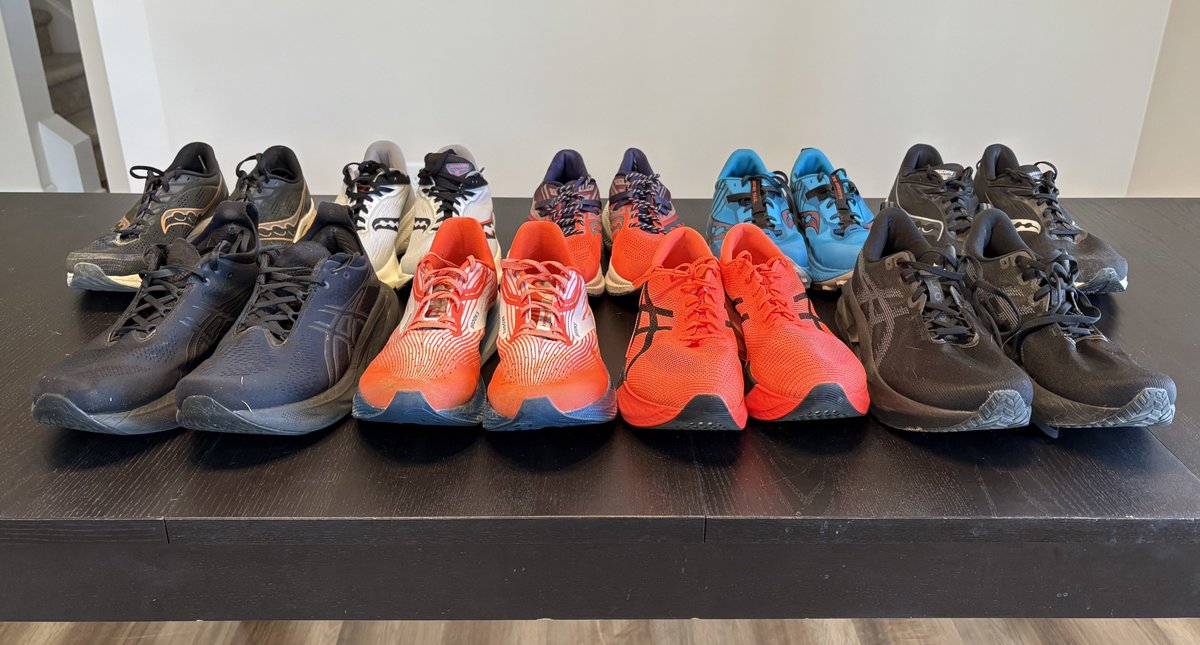 NibsMeoi's tweet photo. All of the shoes I've ran in this year... good thing I spend time bargain-hunting for discounts like picking up last year's models! 😅 https://t.co/IhEhUYvAeE