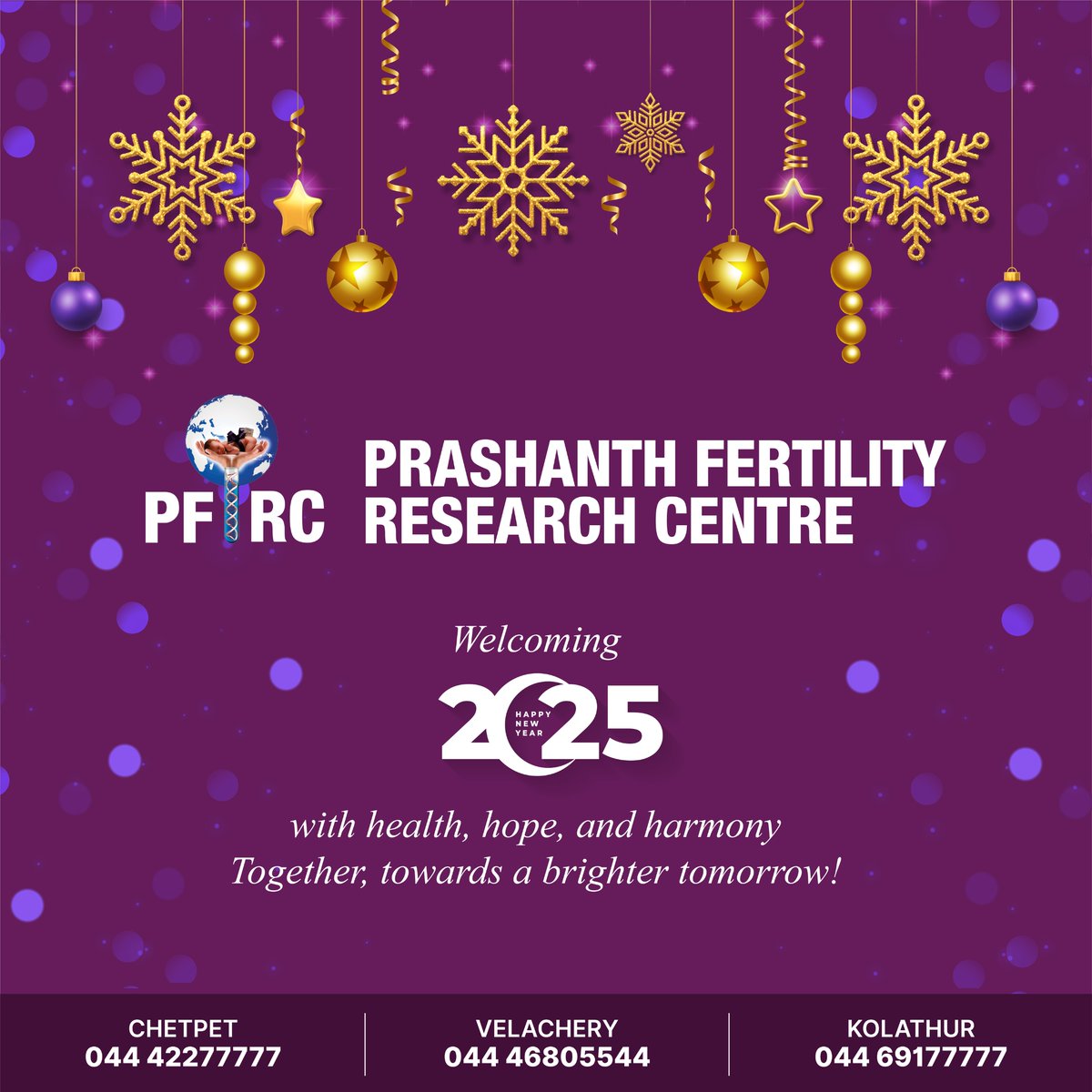 pfrcivf's tweet photo. 🌟 Welcoming 2025 with health, hope, and harmony! Together, let's create miracles and brighter tomorrow. 💜

#HappyNewYear2025 #HealthAndHope #TogetherWeCare #BrightFuture #PrashanthFertility #NewYearWishes https://t.co/IK9DmDwEhh