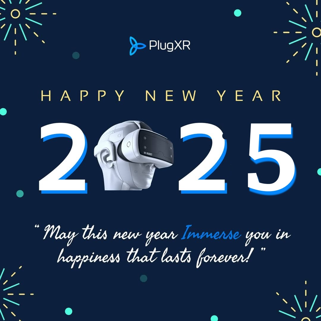The PlugXR team wishes you a happy New Year! 

Cheers to a season of innovation and celebration! 🎉 Immerse yourself in the festive spirit this year with XR experiences on PlugXR.

#HappyNewYear2025 #TechRevolution #AugmentedReality #PlugXR #Nocodeplatform #VirtualReality