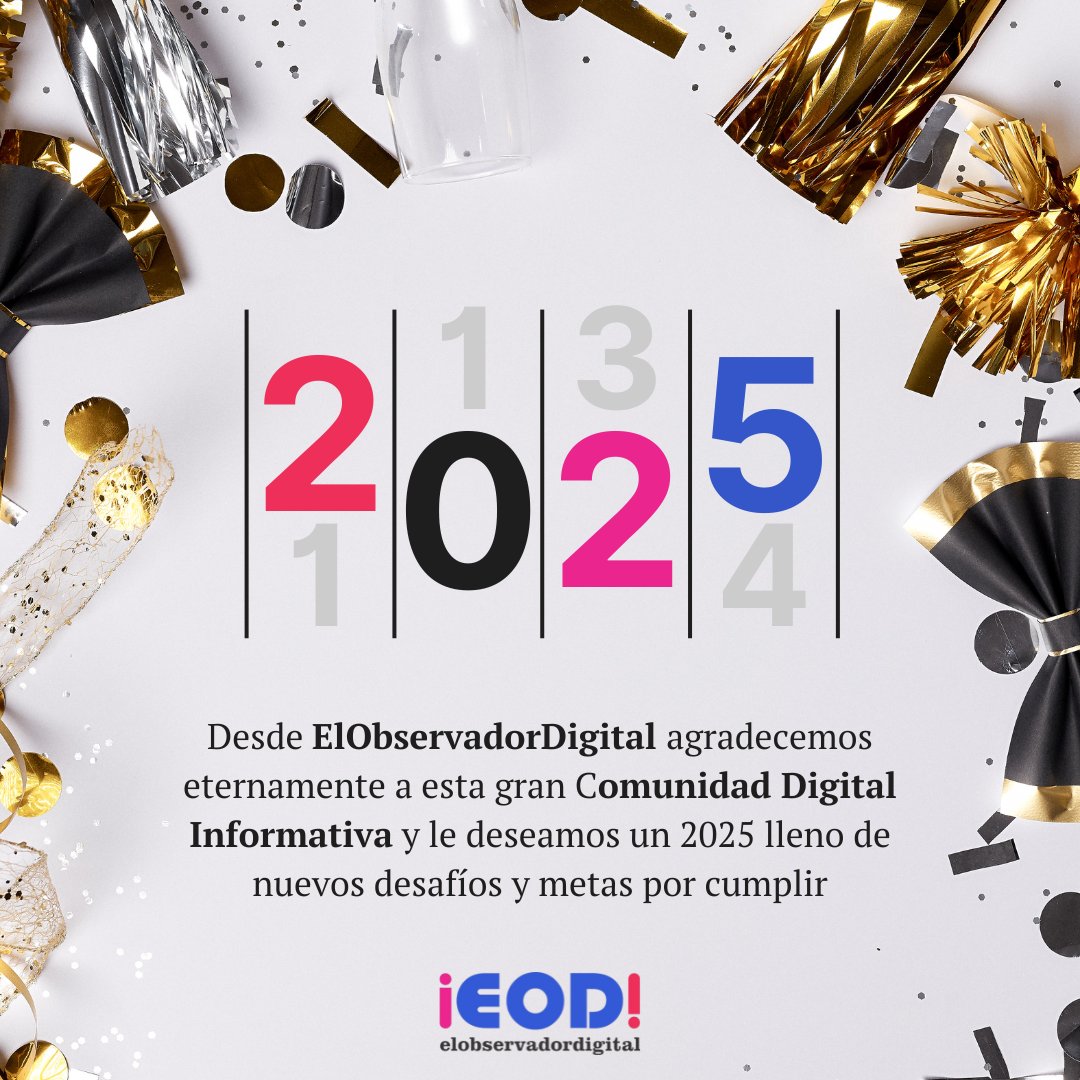 ElObservadorMM's tweet photo. 🫂 Desde ElObservadorDigital agradecemos eternamente a esta gran Comunidad Digital Informativa y le deseamos un 2025 lleno de nuevos desafíos y metas por cumplir 🥂

Gracias 🫂🥂 https://t.co/Z6OyYdutH5
