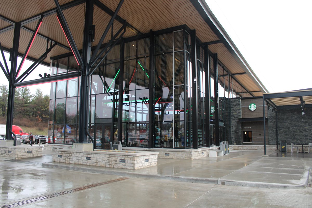 HNTBCorp's tweet photo. Congratulations to @WVDOT and the West Virginia Parkways Authority on the opening of the HNTB-designed Beckley and Bluestone Travel Plazas. These state-of-the-art facilities blend stunning designs with modern amenities, offering travelers a serene, resort-like experience as they journey along the West Virginia Turnpike.  https://t.co/kxeEOFbmuo