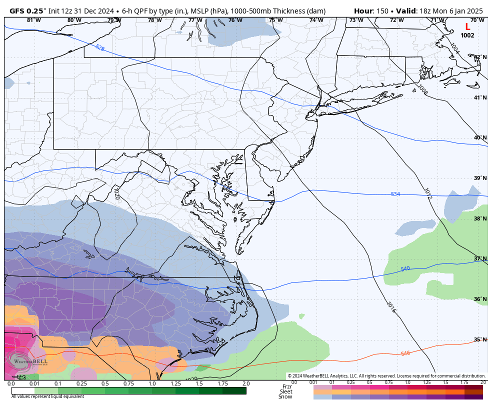 The DC area's first legit CHANCE for snow is shaping up for next Monday. Scenarios include a snowstorm, a snow to wintry mix setup or a miss to the south as shown in the model graphics below. We'll narrow down the possibilities in the coming days. 1/2
