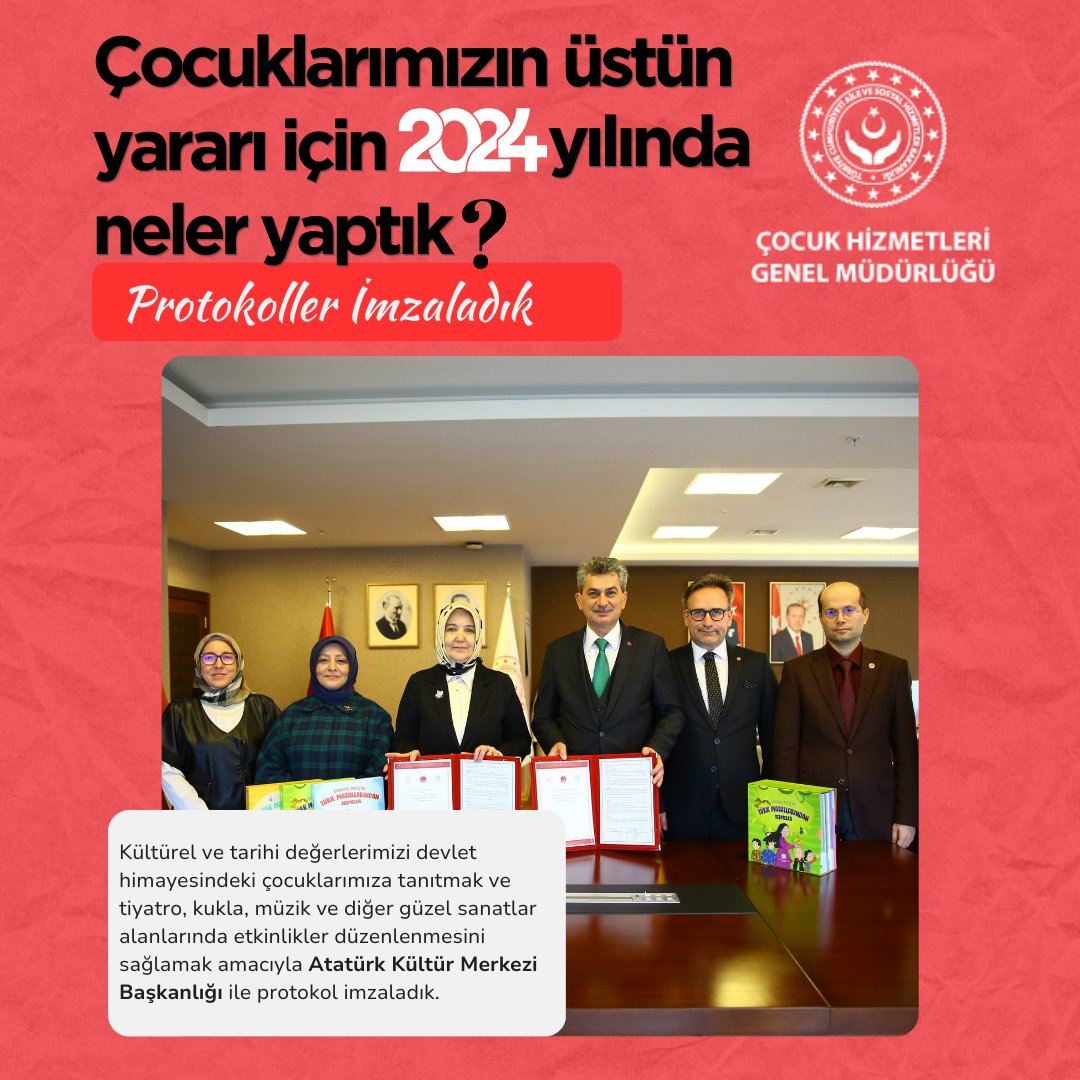 ASHB_COCUK's tweet photo. 2024 yılında devlet himayesindeki çocuklarımıza daha parlak bir gelecek sunmak için çalıştık. Peki, bir yılda neler yaptık?

Sivil Toplum Kuruluşları ve kurumlar arası iş birliklerimizi artırdık ve çocuklarımızın haklarını korumak ve yaşam koşullarını iyileştirmek için protokoller imzaladık.✍🏻

#Almanak

@tcailesosyal @MahinurOzdemir 
@ayildirimkara