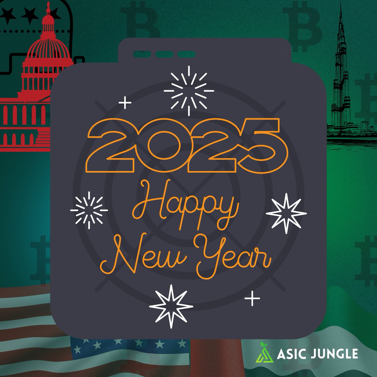 ✨ Happy New Year from all of us at Asic Jungle! Here's to a 2025 - The bitcoin milestone🥂 #Bitcoin