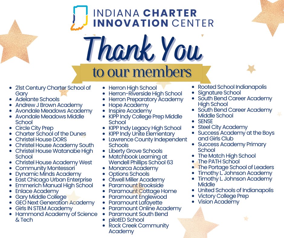 What an incredible journey 2024 has been since our launch in August! 🎉 Thank you to our member schools for your trust &amp; support. Together, we're stronger and ready to make 2025 even more impactful for Indiana's charter schools!✨
