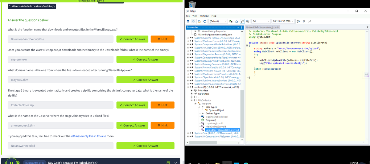#day88
Just completed Days 21-24 of #AdventOfCyber2024! Deep dive into binary reversing, Kubernetes DFIR, cryptography, hash cracking, and MQTT analysis. These skills are invaluable for modern cybersecurity professionals.

#tryhackme #cybersecurity 
#AdventOfCyber2024