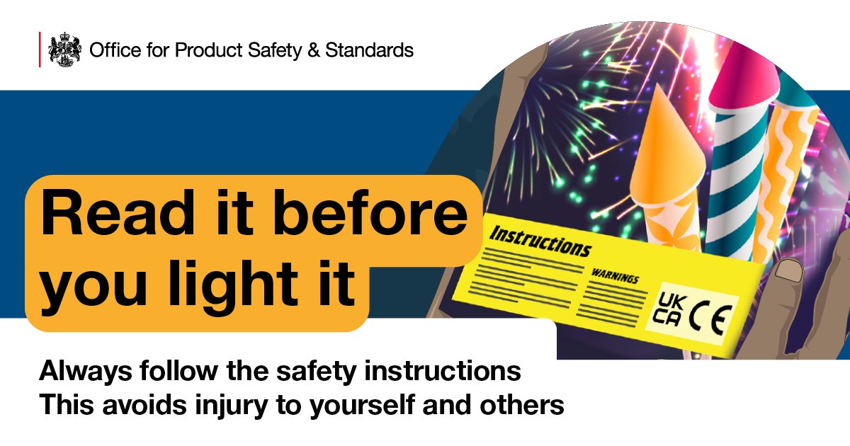 WTStds's tweet image. Firework Safety
Read it before you light it – Always follow the safety instructions. This avoids injury to yourself and others.
#fireworkscode #tradingstandards