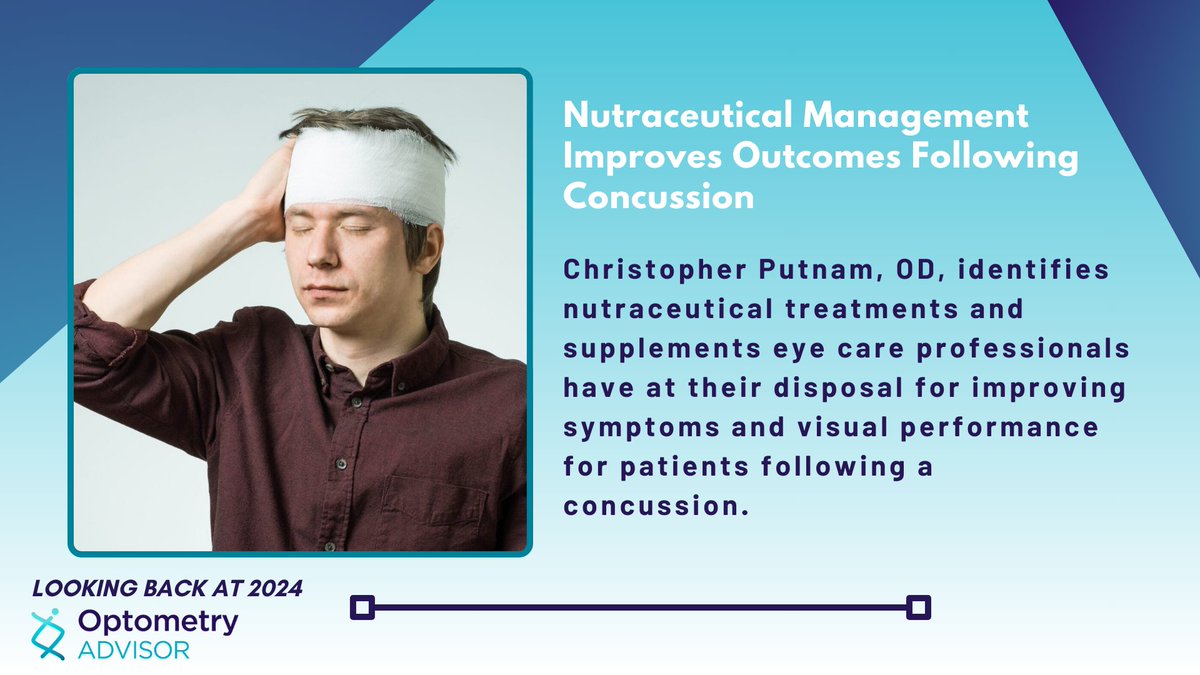 opto_advisor's tweet image. Christopher Putnam, OD, identifies #Nutraceutical treatments and supplements #EyeCareProfessionals have at their disposal for improving symptoms and #VisualPerformance for patients following a #Concussion.
Read more here ๐: bit.ly/3O46hsR
#NeurorehabilitativeCareโฆ