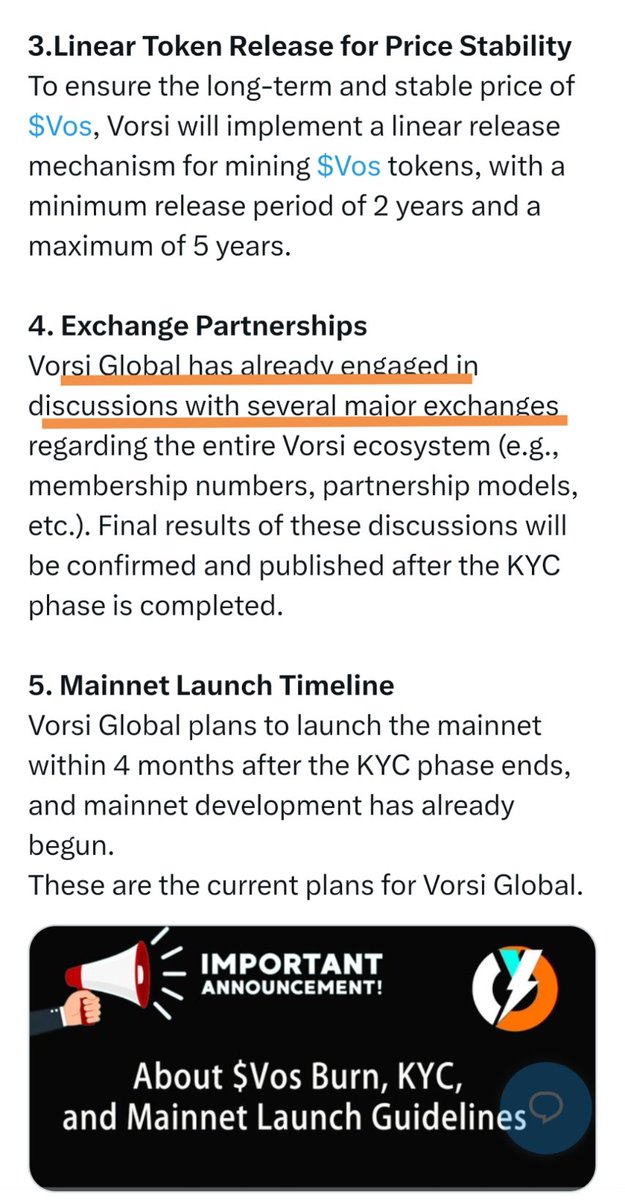 GemHunting8's tweet photo. #Vorsi Global aims to become the world's first blockchain focused on economic operation!
If you are a miner of vorsi web3 academy, you can complete KYC to receive your VOS soon. #VOS will be listed soon.
#BTC #ETH #BNB #SOL #PiNetwork @VorsiCore #Ripple #Shibarium #doge https://t.co/xGDdc9ndIe