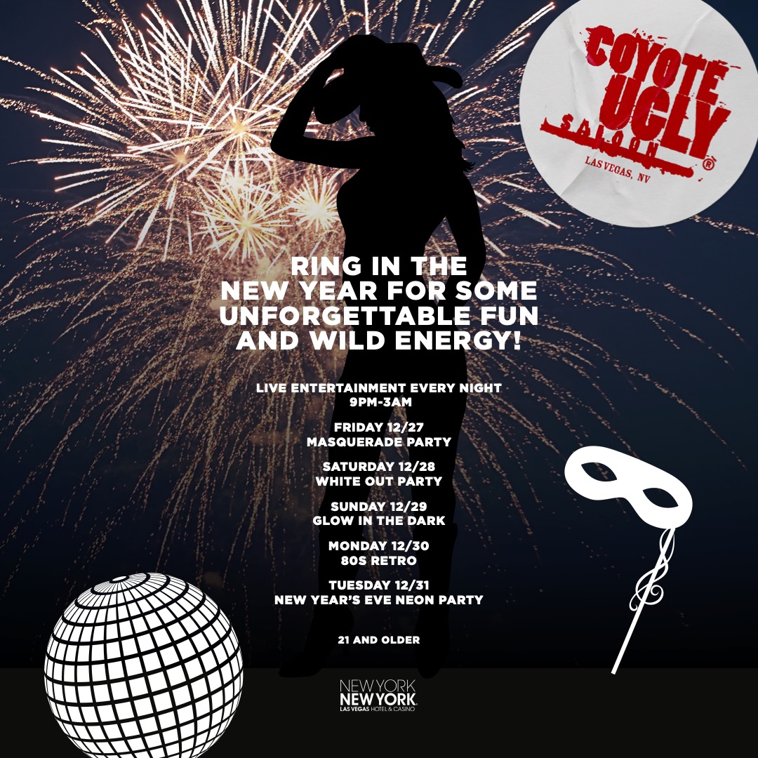 Here’s to 2025 - let’s make it unforgettable. Join us today at Coyote Ugly for the ultimate NYE Neon party. 🎆🪩