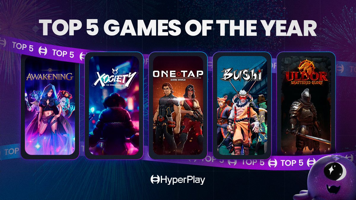 🏆 TOP 5 MOST PLAYED GAMES THIS YEAR 🏆

With 2024 coming to a close, it's time to celebrate the games you all played the most. Here they are:

1️⃣ Awakening <a href="/unfetteredgame/">Unfettered Ecosystem</a>
2️⃣ XOCIETY <a href="/xocietyofficial/">XOCIETY</a>
3️⃣ One Tap <a href="/playonetap/">One Tap ➡️ BETA OPEN⚔️</a>
4️⃣ Bushi <a href="/playBushi/">Bushi</a>
5️⃣ Uldor @uldor