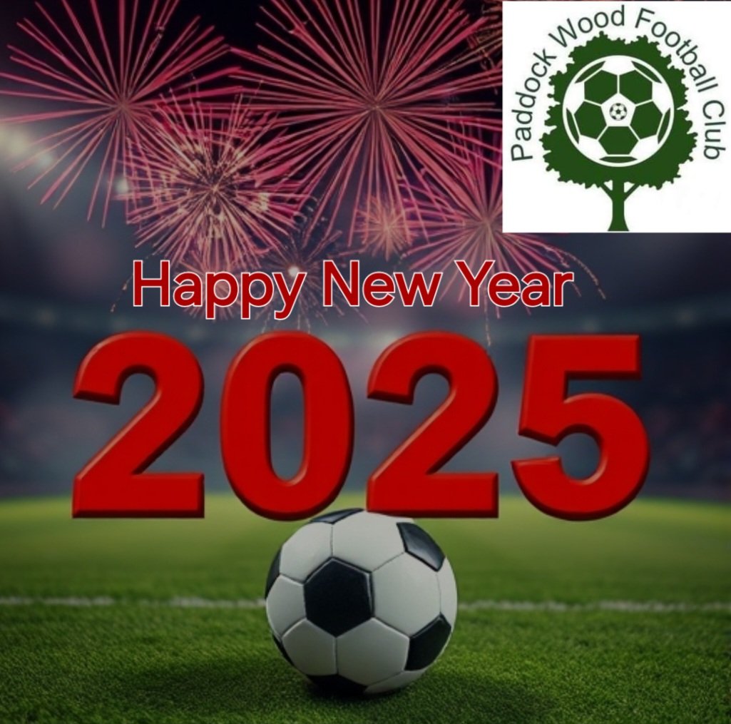 Paddock Wood FC wishes a Happy New Year to all our players, volunteers, officials, parents, league organisers, referees, and opponents. All the best for 2025! #PaddockWoodFC