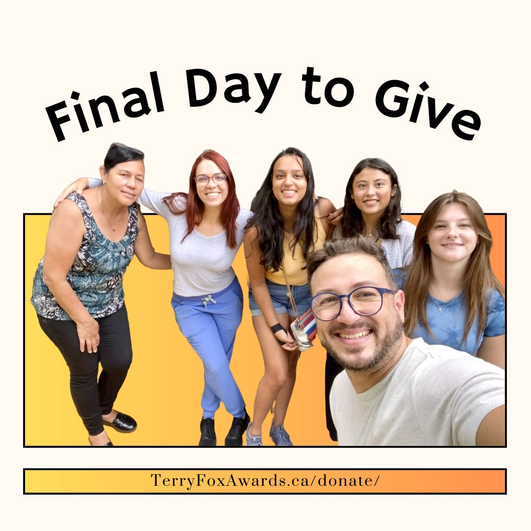 📣 End 2024 on a high note—#donate before midnight tonight and make a lasting impact!
Be part of our journey to create a better world by investing in young #humanitarians who are making a difference in communities!
terryfoxawards.ca/donate/
#GiveToday #CDNpoli #CHPC