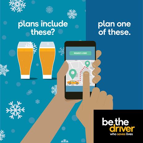 Choose a sober driver and enjoy your New Year's Celebration!

#DriveSober