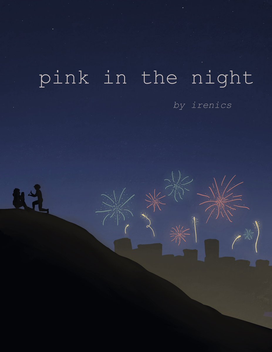 trulytourmaline's tweet image. wanted to make a little something for pink in the night by @irenics7 since new year’s eve is such an important piece of the story! it’s my first time trying digital art, so i had a lot of fun trying new things :) the pictured scene (from the series finale) was my inspo