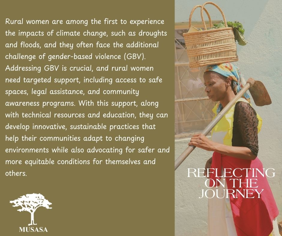 MUSASA (@musasazim) on Twitter photo As we reflect on our journey this year, let's honor the resilience and strength of rural women. They are often the first to face the impacts of climate change, such as the El Niño-induced drought and floods, while also confronting the burden of gender-based violence (GBV). Let's As we reflect on our journey this year, let's honor the resilience and strength of rural women. They are often the first to face the impacts of climate change, such as the El Niño-induced drought and floods, while also confronting the burden of gender-based violence (GBV). Let's