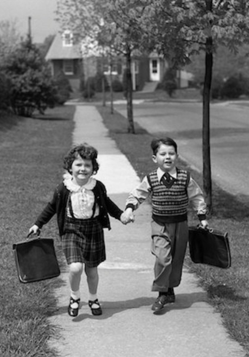 Who walked to and from school by themselves?