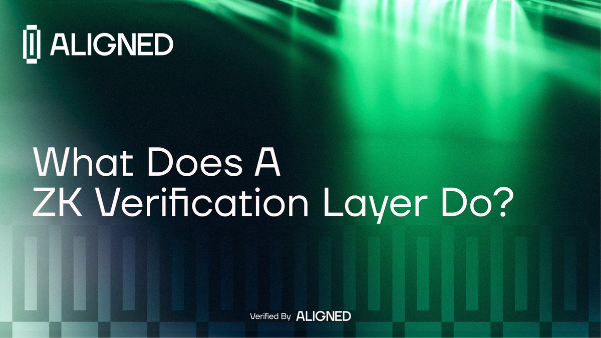alignedlayer's tweet photo. Aligned's Fast Mode is the first ZK proof verification layer for Ethereum.

But what does a proof verification layer do? Why is it needed?

Dive into this thread to learn more! ✅ https://t.co/TbwRLmTsvA