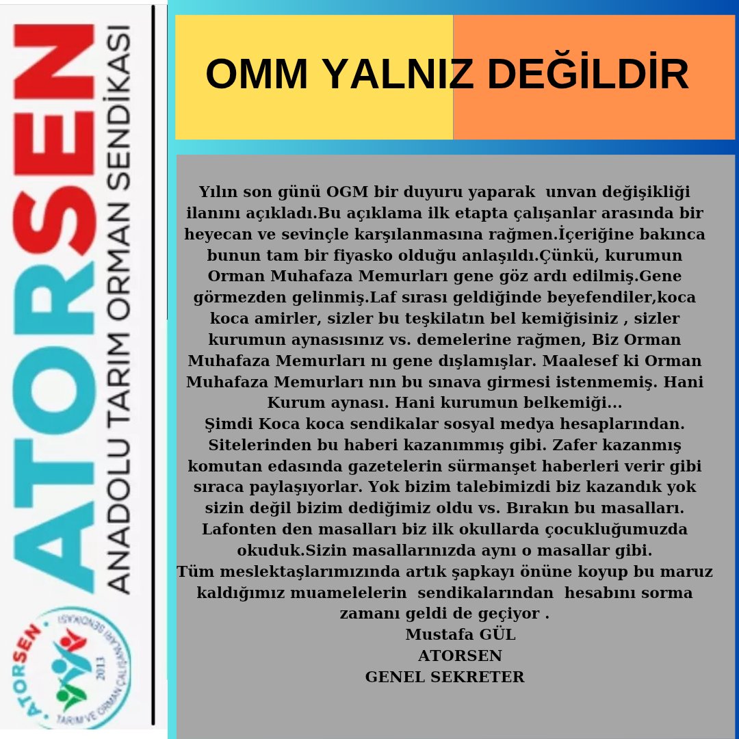 #omm #tarim #sendika