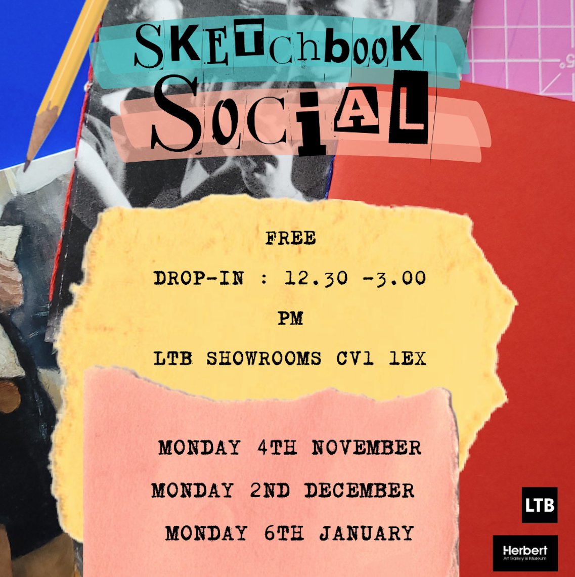 Herbert Art Gallery & Museum (@the_herbert) on Twitter photo Our last Sketchbook Social will be at the <a href="/LtbShowrooms/">LTB Showrooms</a> on Monday 6 January ๐
๐ Bring yourself
๐ Bring a sketchbook
๐ Chat with likeminded people
Drop in on the day or book your place in advance online:
ow.ly/ovvP50UykSy Our last Sketchbook Social will be at the <a href="/LtbShowrooms/">LTB Showrooms</a> on Monday 6 January ๐
๐ Bring yourself
๐ Bring a sketchbook
๐ Chat with likeminded people
Drop in on the day or book your place in advance online:
ow.ly/ovvP50UykSy
