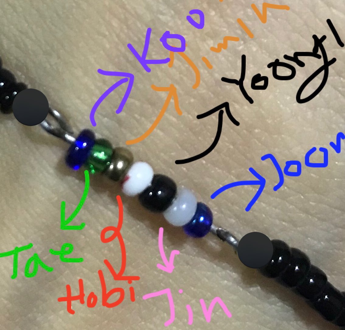 eldajokaa's tweet photo. This is the promise bracelet i wore in 2022 promising that i’ll stay! i’ll wait! 
The colors of the beads faded unlike my love for them..

BTS YEAR https://t.co/biaJytpDYD