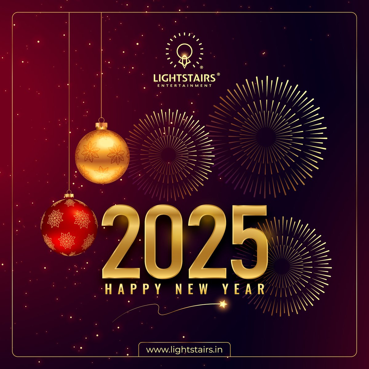 A new year, a new chapter of creativity and storytelling! 🎬✨ Lightstairs Entertainment Company wishes you a Happy New Year 2025 filled with inspiration, imagination, and cinematic magic.

#HappyNewYear2025 #Lightstairs #LightstairsEntertainment #CreativityUnleashed