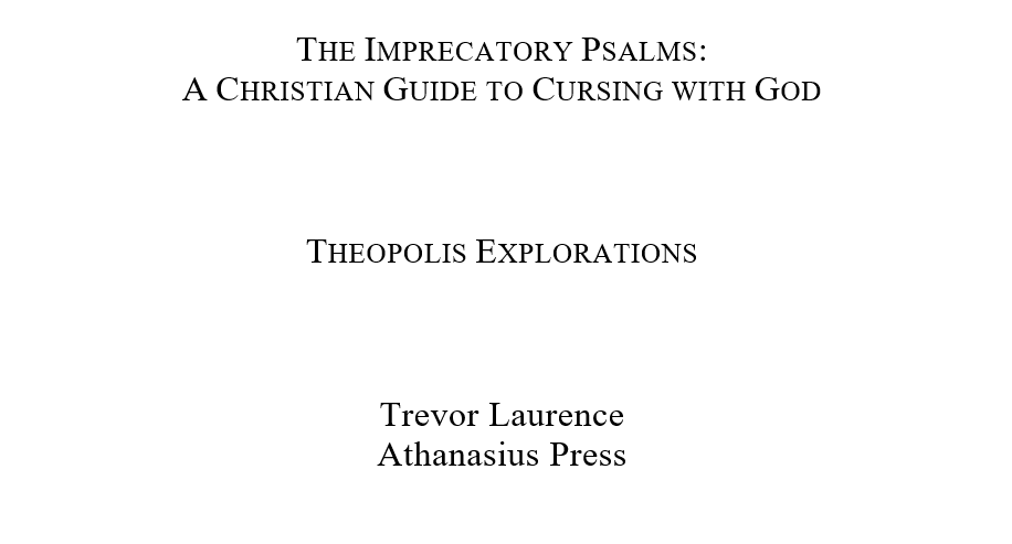 As this year draws to a close, I'm thrilled to share that I've just finished the manuscript for my next book—a brief, layperson-oriented look at the imprecatory psalms for <a href="/theopolis/">Willie T. Head, Jr.</a> and <a href="/AthanasiusPress/">Athanasius Press</a>.