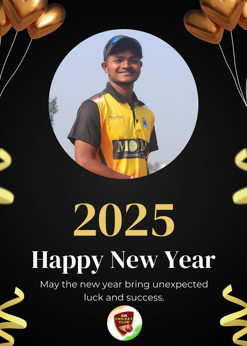 Skccofficials's tweet photo. SK Cricket Club wishing you all very Happy New Year 2025

#skcricketclub #skcc #newyear #2025 #cricket #family #rishabhkarosia #dineshchoudhary #ashishkajle #kalpprajapati #gazisujauddin https://t.co/gqHllHerfI