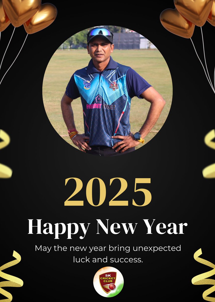 Skccofficials's tweet photo. SK Cricket Club wishing you all very Happy New Year 2025

#skcricketclub #skcc #newyear #2025 #cricket #family #rishabhkarosia #dineshchoudhary #ashishkajle #kalpprajapati #gazisujauddin https://t.co/nalCX0vfdK